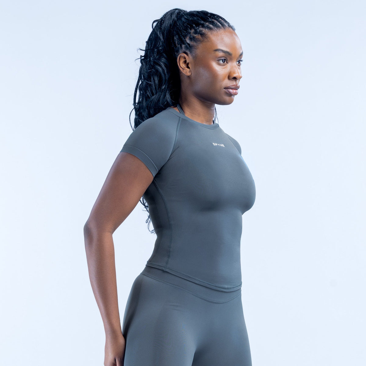 Blusa Impact Manga Curta — Slate Grey
