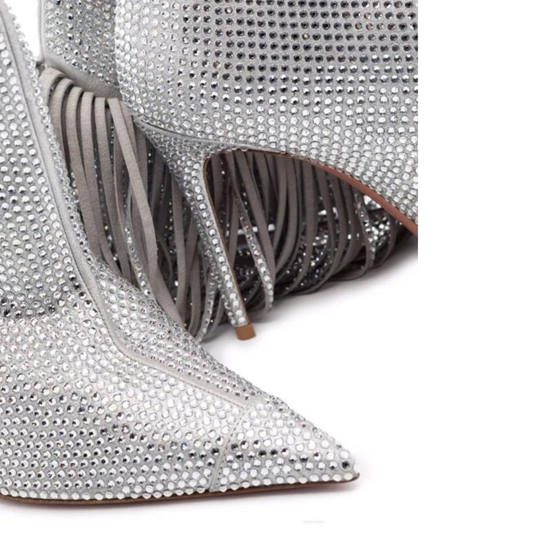 Bota Cano Médio Strass Cowboy