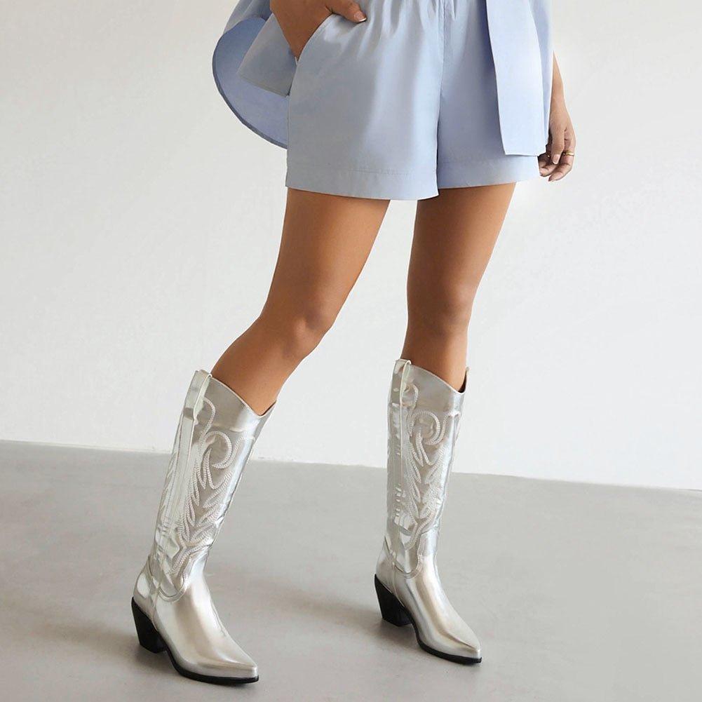 Bota Cowboy Prata