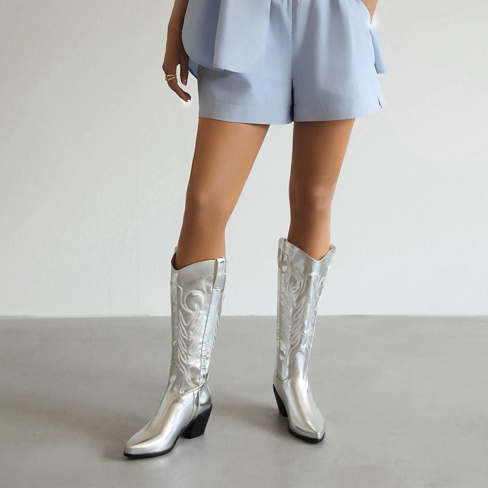 Bota Cowboy Prata