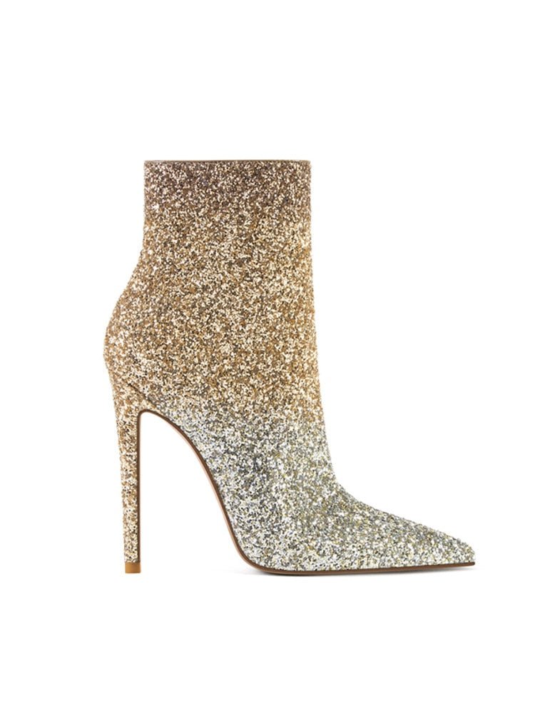 Bota Strass Salto Cano Curto