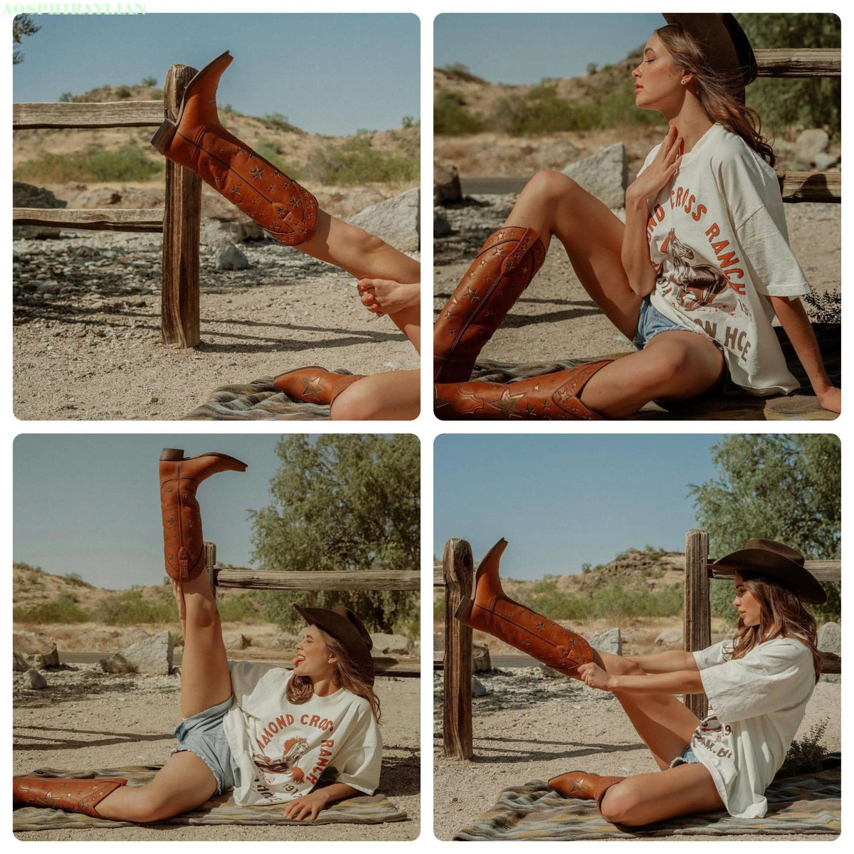Bota Western Salto Bloco Estrela