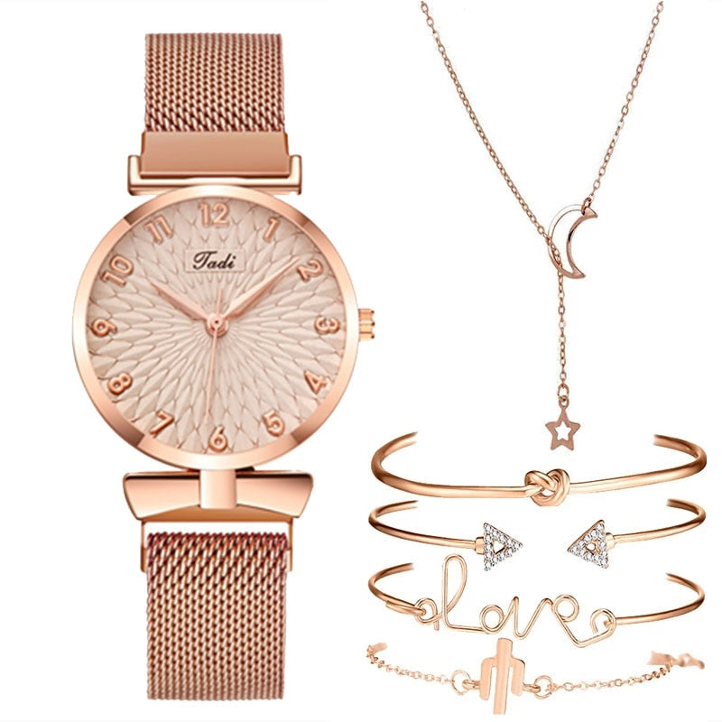 Relógio Lola + 4 pulseiras e 1 colar de brinde