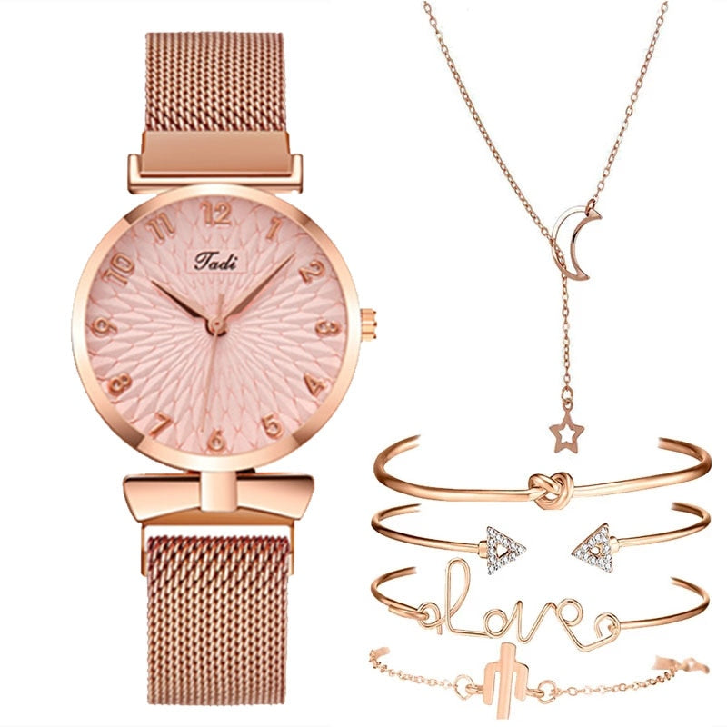 Relógio Lola + 4 pulseiras e 1 colar de brinde
