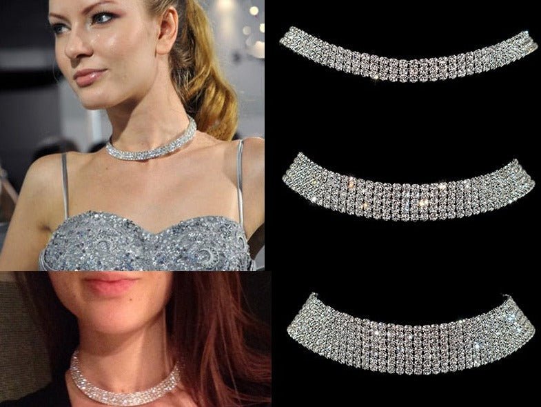 Gargantilha Choker Strass Médias