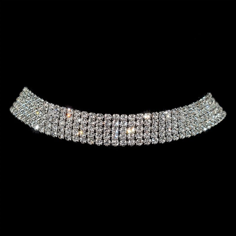 Gargantilha Choker Strass Médias